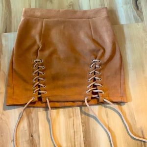 Brown suede skirt